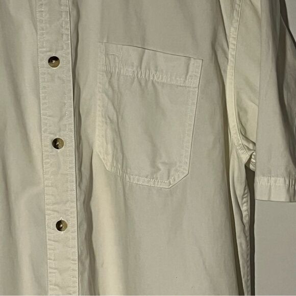 Men's Eddie Bauer Cream Short Sleeve Button Down Shirt - Picture 4 of 7